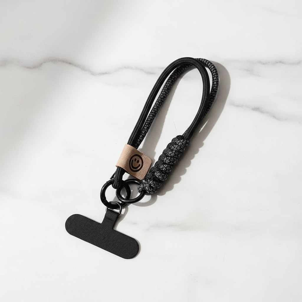 Black Braided Phone Wrist Strap