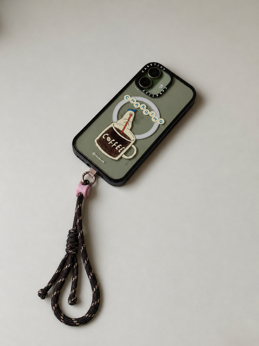 Dark Brown Braided Phone Wrist Lanyard