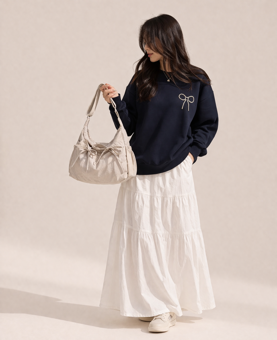Soft Bow Lightweight Everyday Crossbody Shoulder Bag