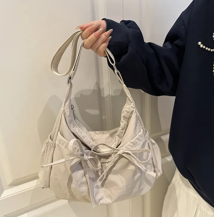 Soft Bow Lightweight Everyday Crossbody Shoulder Bag