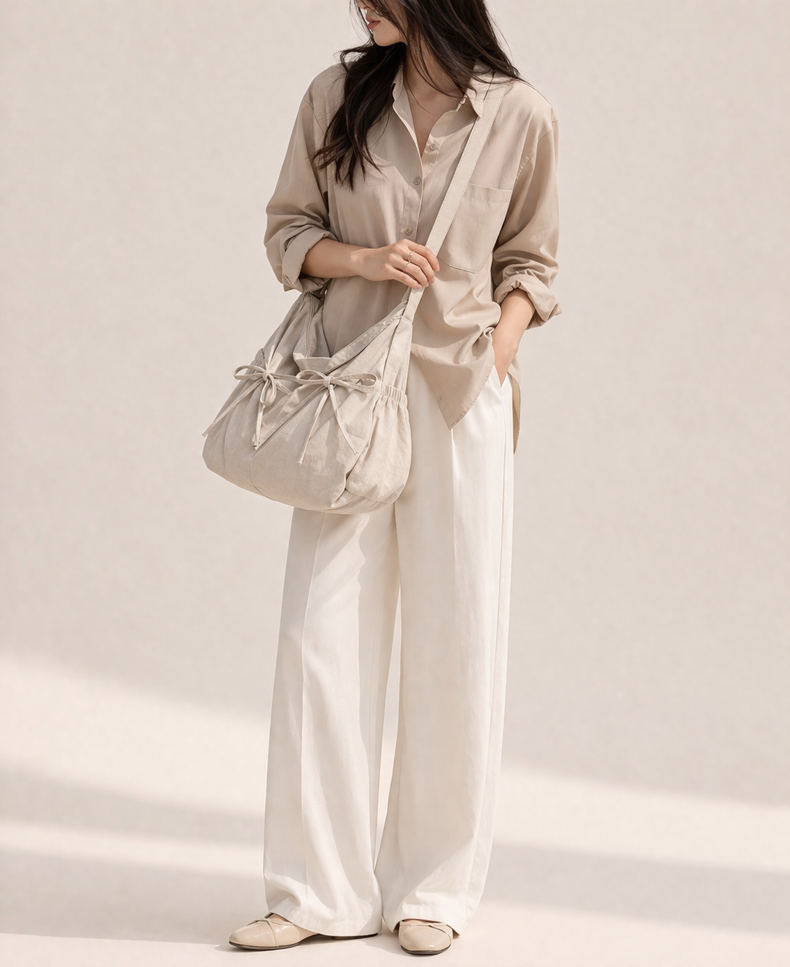 Soft Bow Lightweight Everyday Crossbody Shoulder Bag