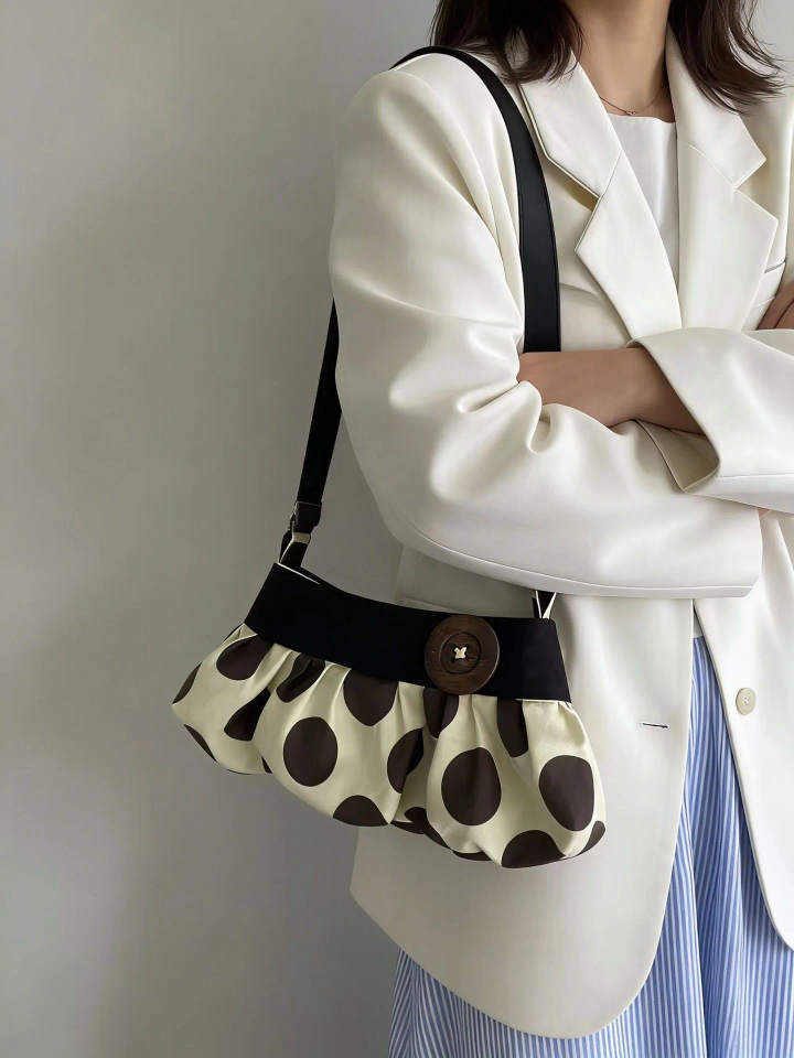 Polka dot cloud shoulder bag